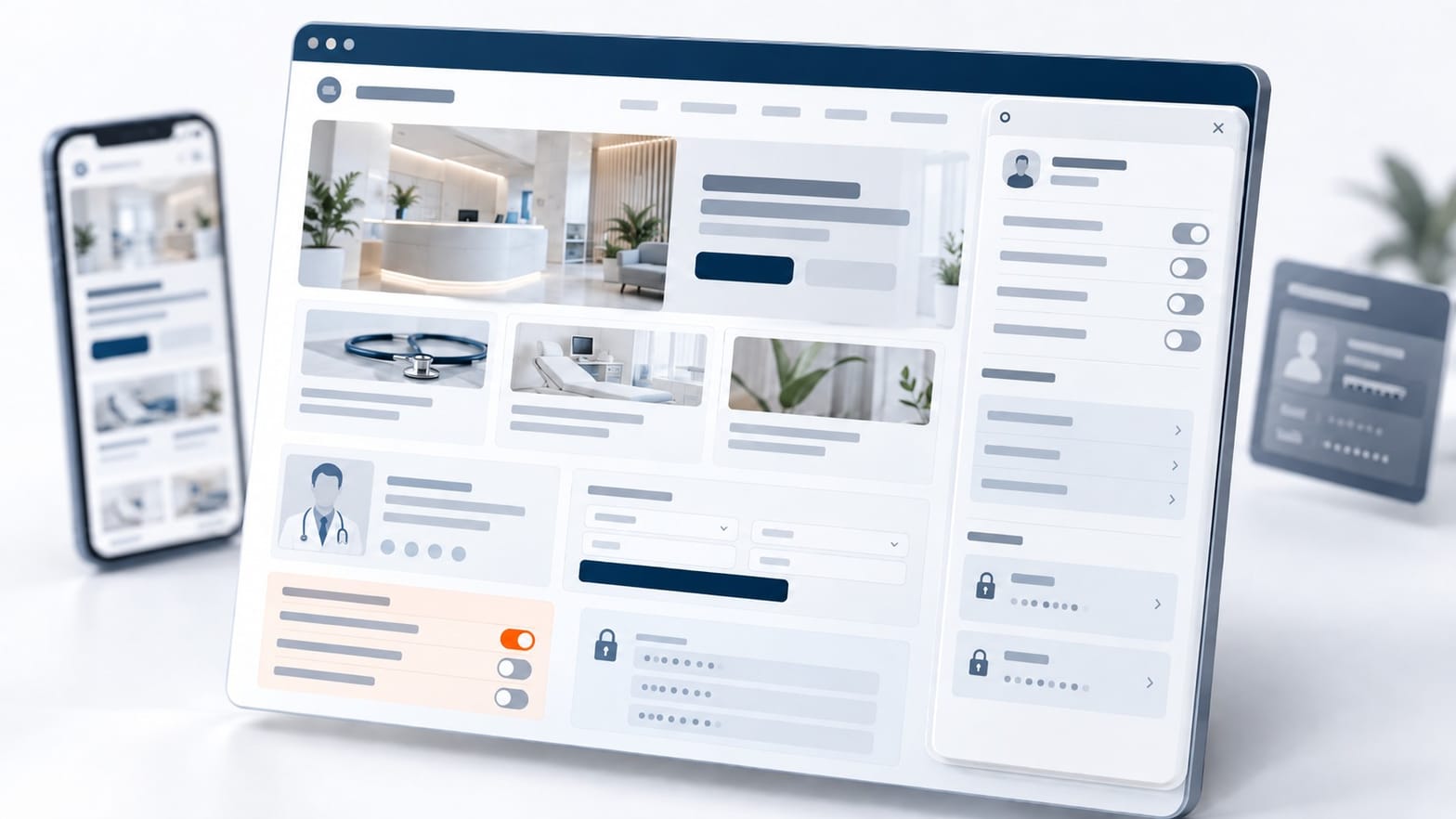 Écran de site médical affichant un module de prise de rendez-vous en ligne pour un cabinet