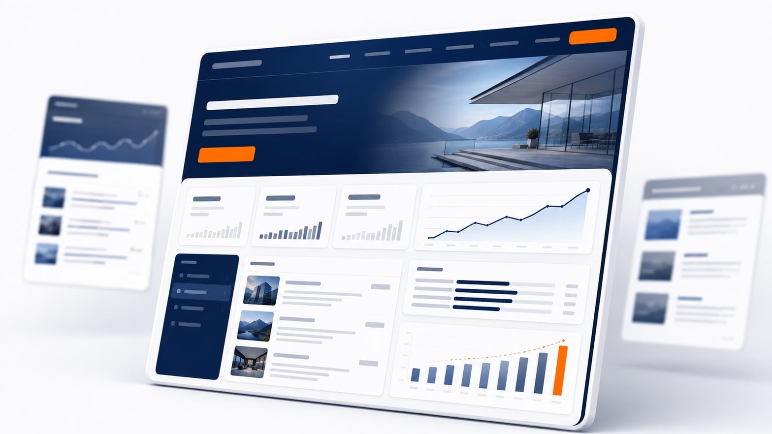 Conseiller en gestion de patrimoine analysant les statistiques de son site sur un ordinateur portable